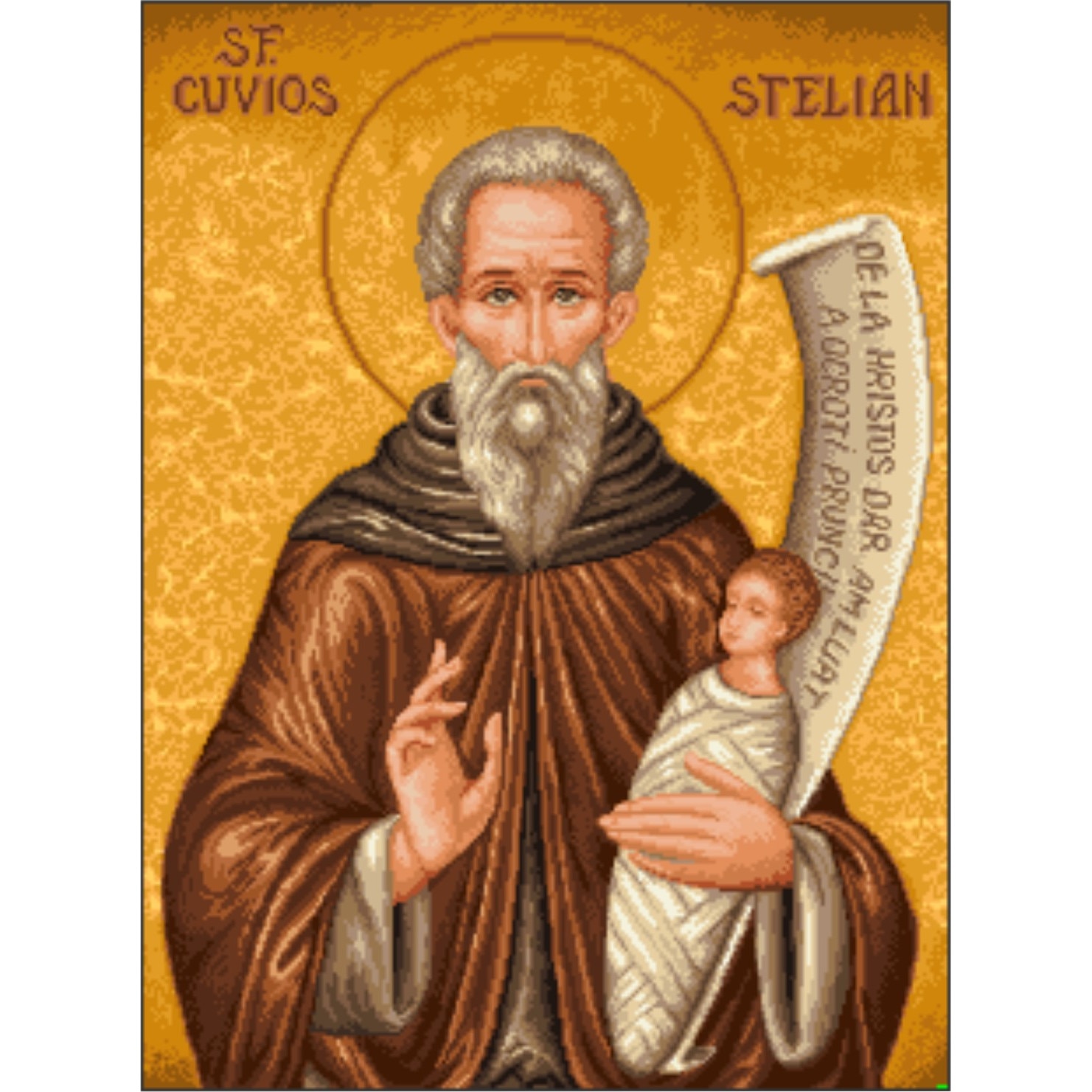 Sfantul Cuvios Stelian - kit cu diagrama color