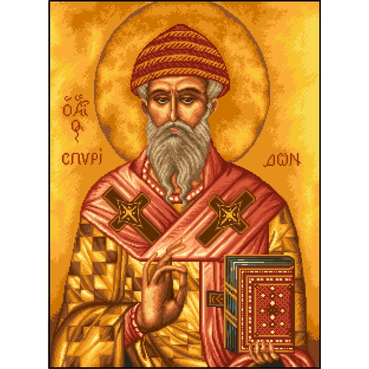 Sfantul Spiridon - kit goblen cu diagrama color