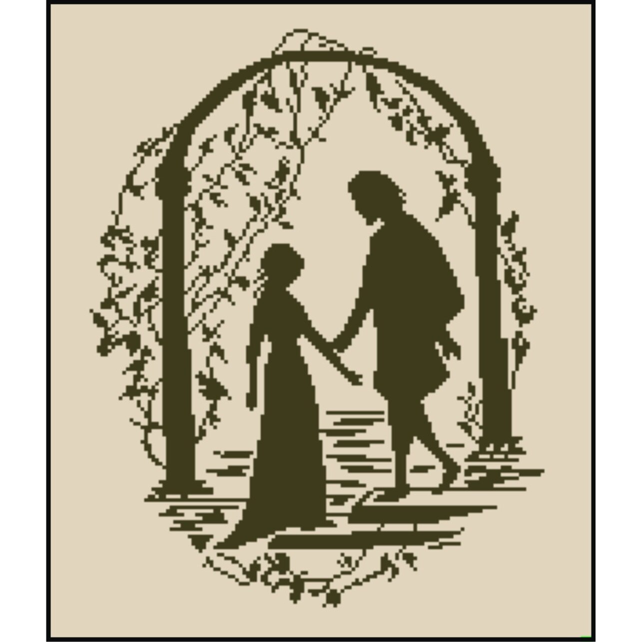 Miniatura Prima atingere - kit goblen cu diagrama alb-negru