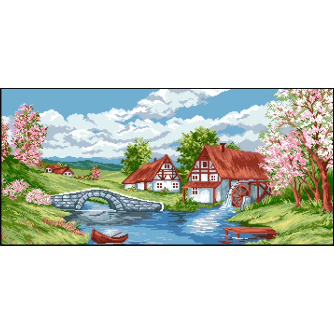 Linistea primaverii - kit goblen cu diagrama color