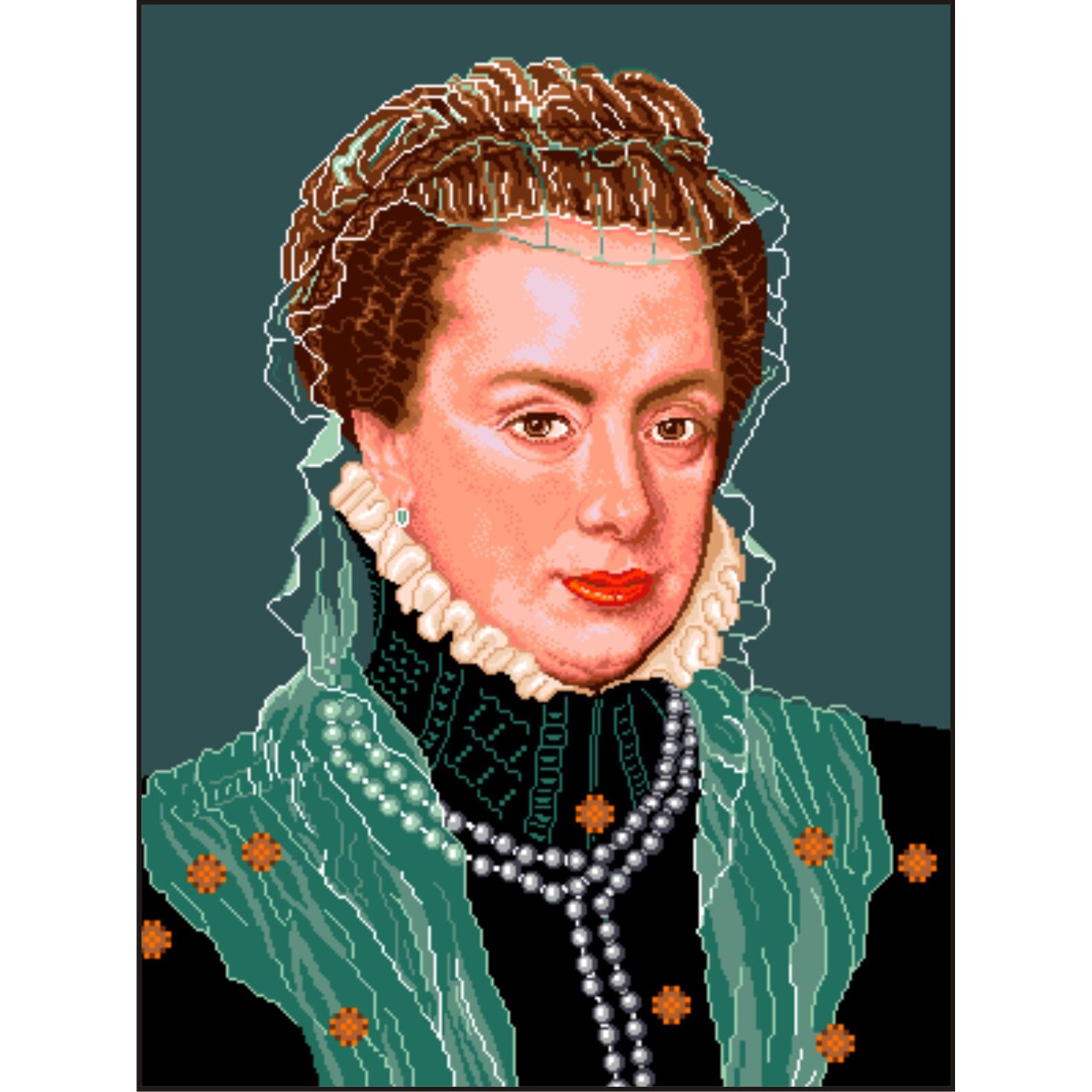 Margareta de Parma - kit goblen cu diagrama color