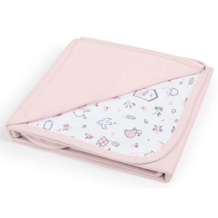 Ceba Baby pamut babapléd 90X100 cm - Candy pink + Bird World