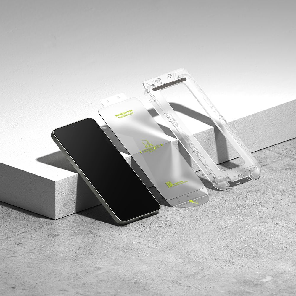 Set 2 folii sticla cu sistem de montare Ringke Easy Slide compatibil cu Samsung Galaxy S24 / S25 Clear