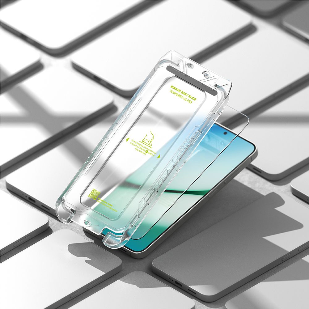 Set 2 folii sticla cu sistem de montare Ringke Easy Slide compatibil cu Samsung Galaxy S24 / S25 Clear