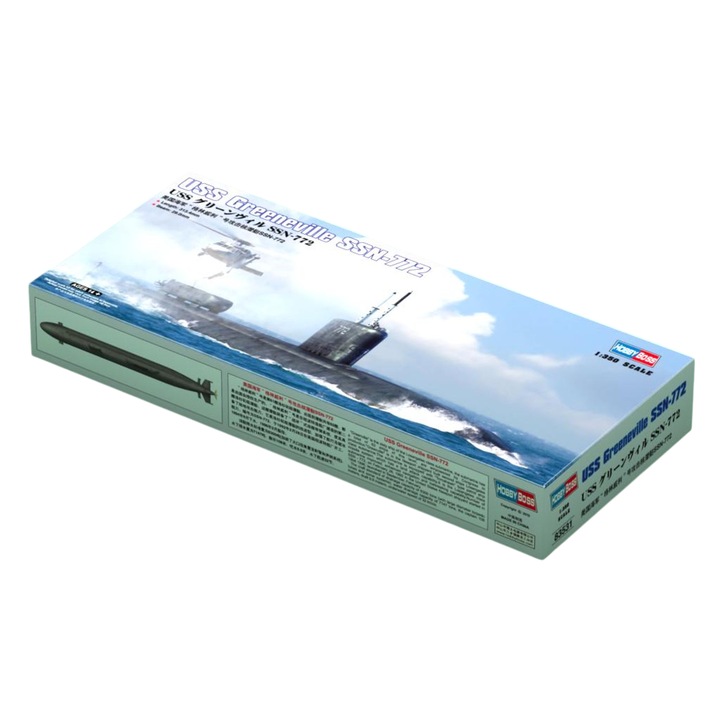 Kit de construit submarin SSN-772 USS Greeneville, Lungime 31.34 cm, Scara 1:700, 14+