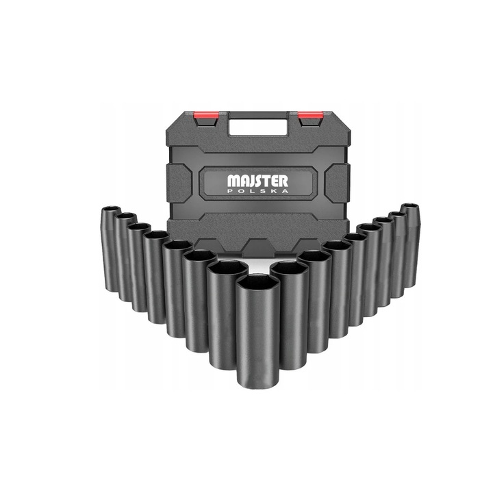 Set chei tubulare de impact, 1 / 2", 16 elemente, Majster Polska MP0601