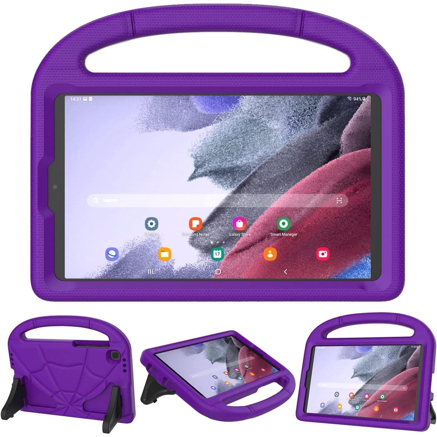 Husa pentru tableta Samsung Galaxy Tab A7 Lite 8.7 2021, usoara, rezistenta la socuri, pentru copii, cu suport de maner - Violet