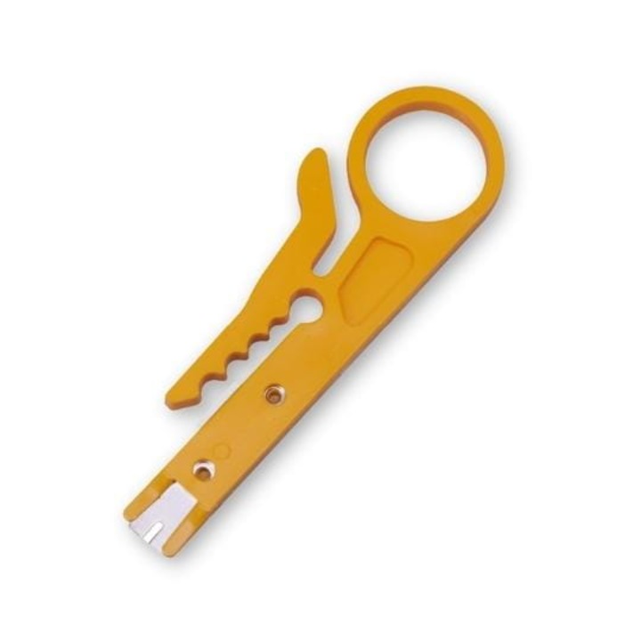 Cleste pentru dezizolarea UTP / STP + presa LSA, unelte pentru indepartarea izolatiei cablurilor, diametru 5-6, 2 mm, plastic durabil, pentru instalatori si electricieni