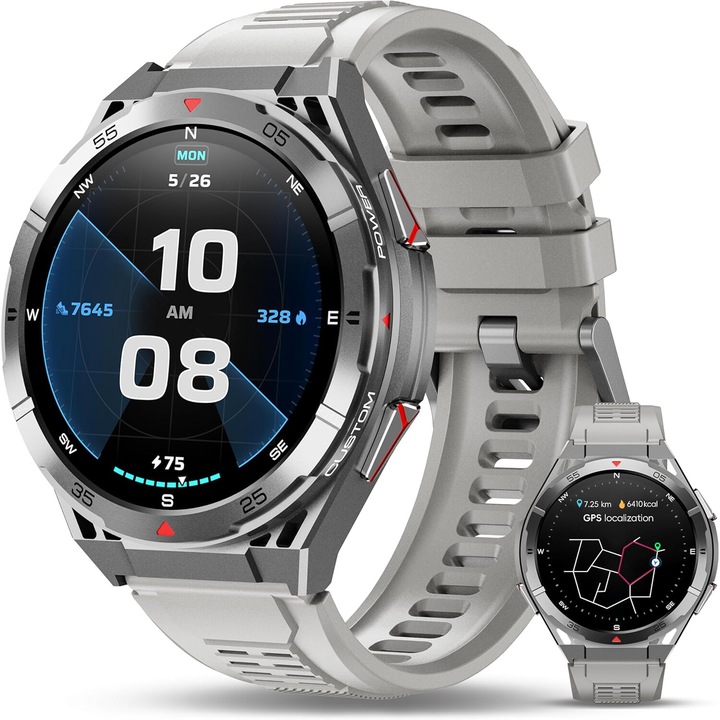 Смарт часовник OUKITEL Watch BT12, AMOLED екран 1.43", сребрист