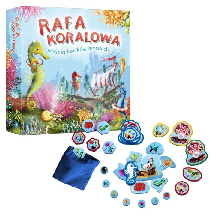 Társasjáték Vízicsikó verseny, Egmont, Korallzátony, Stratégiai Játék, Családi játék, Többszínű