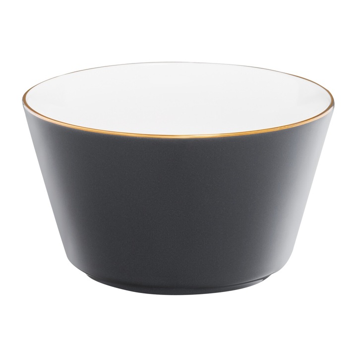 Bol AMBITION Royal, 14cm, portelan, gri inchis