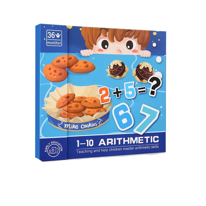 Carte educationala, magnetica cu figurine, Invatam Matematica, Adunarea si Scaderea, cu cifre si figurine magnetice