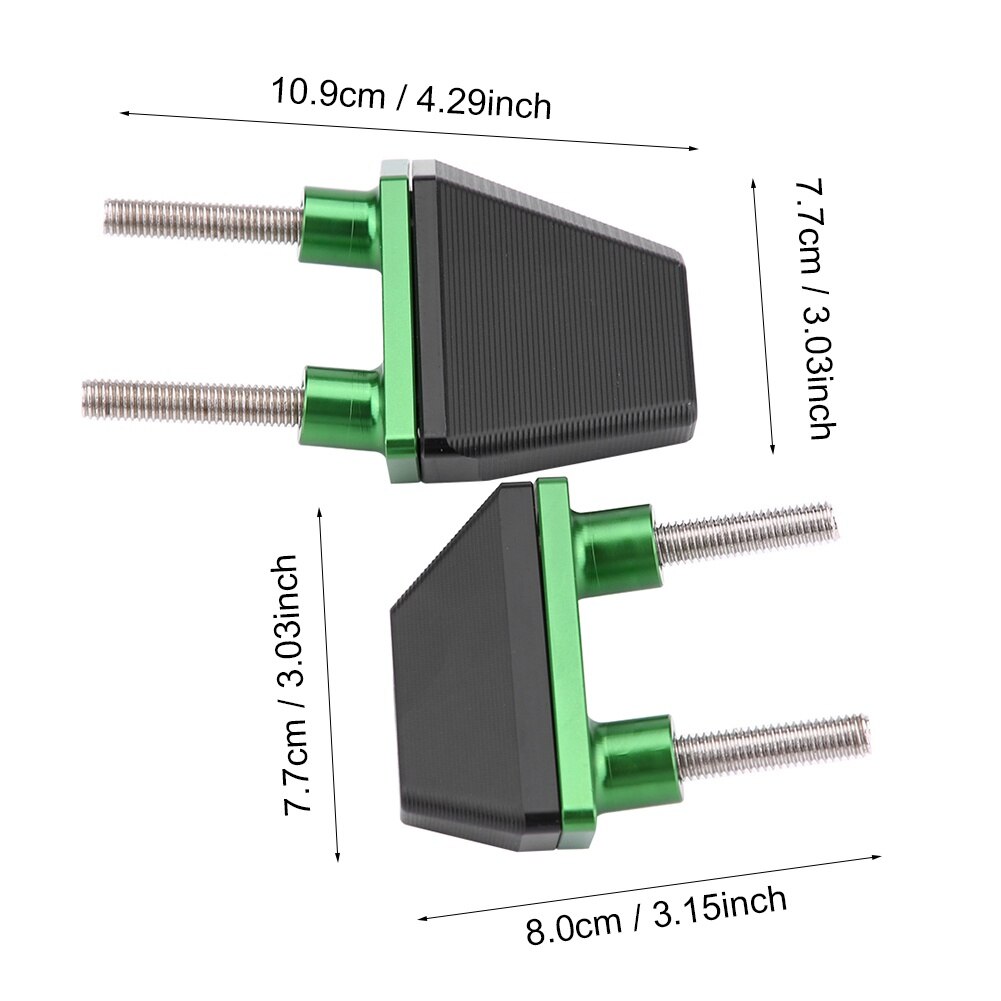 Set 2 glisoare, aluminiu, pentru motocicleta, Peysaitr, verde