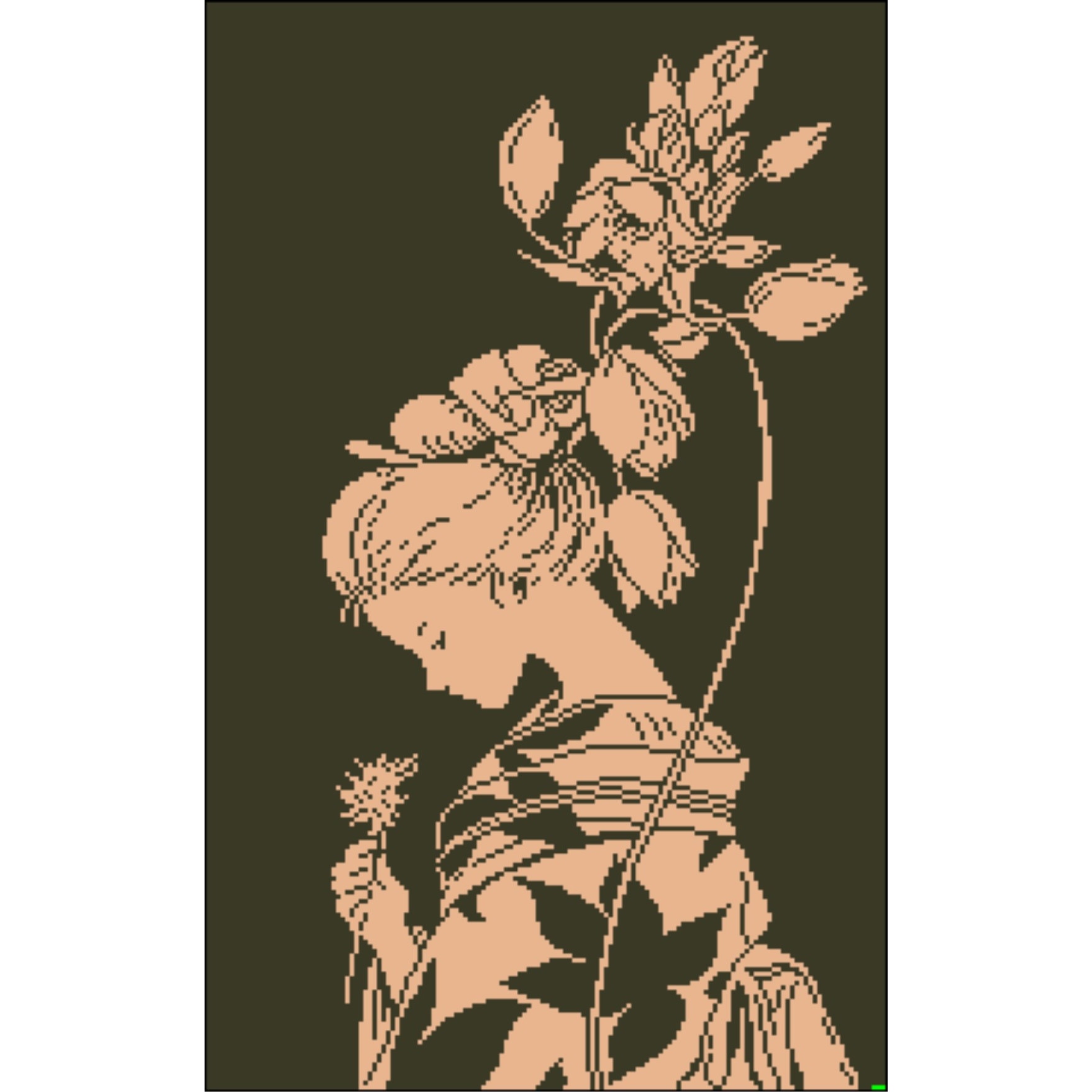 Gheisa - kit goblen cu diagrama alb-negru