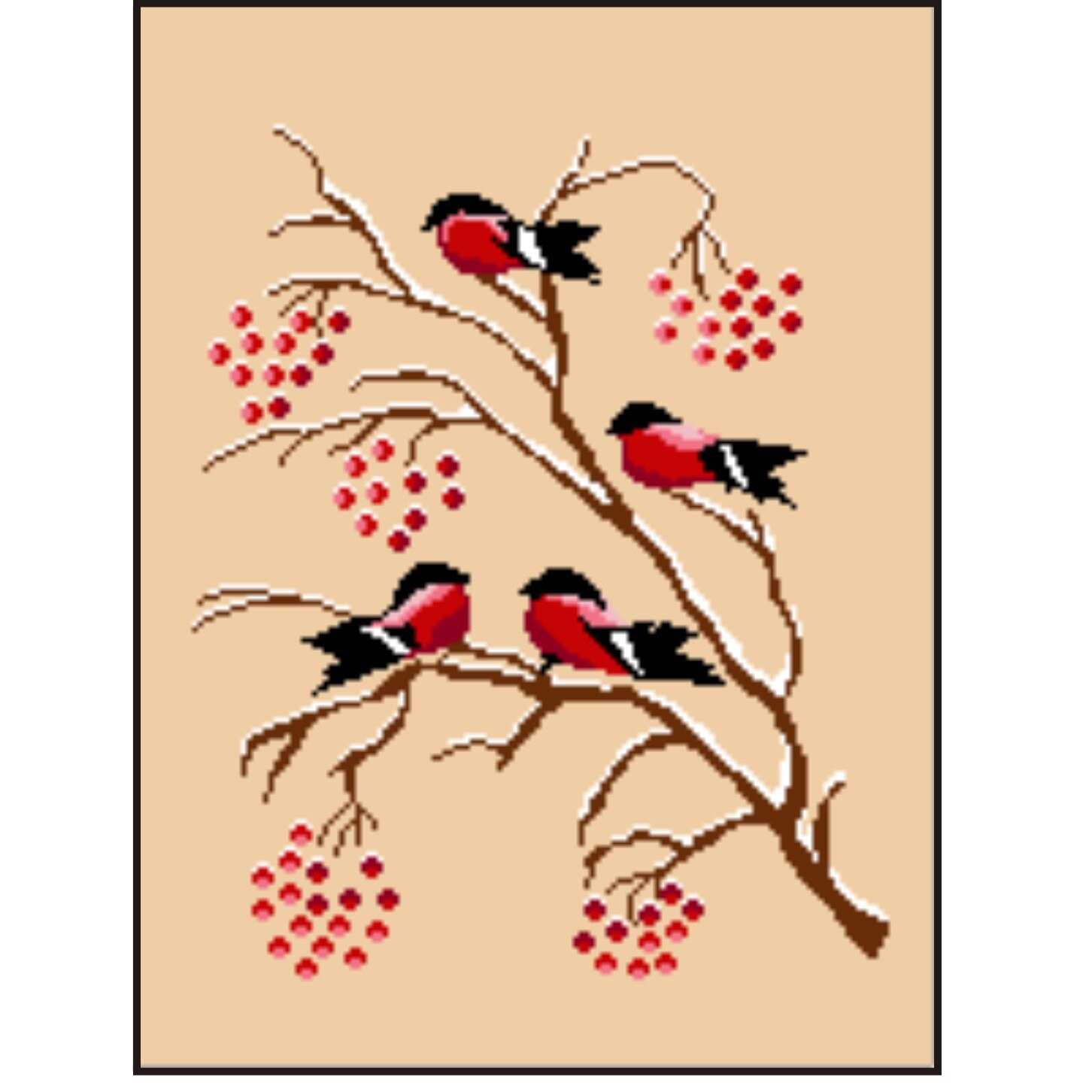 Robini - kit goblen cu diagrama alb-negru