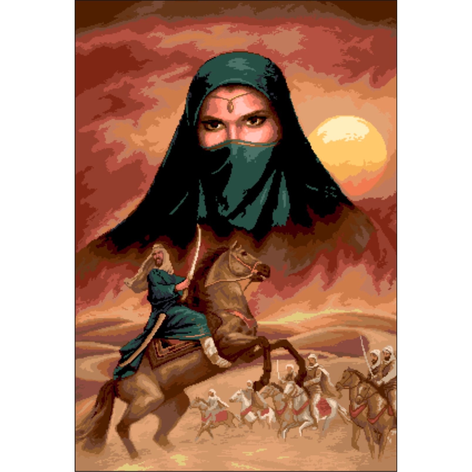 Printesa desertului - kit goblen cu panza imprimata