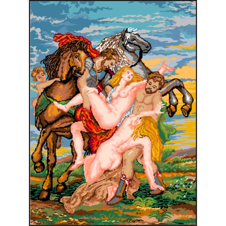 Rapirea sabinelor - kit goblen cu diagrama color