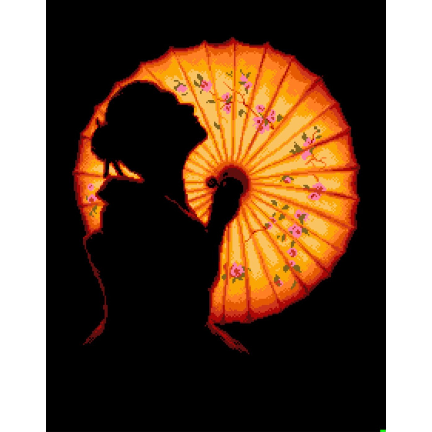 Seducatoarea Maiko - kit goblen cu diagrama alb-negru