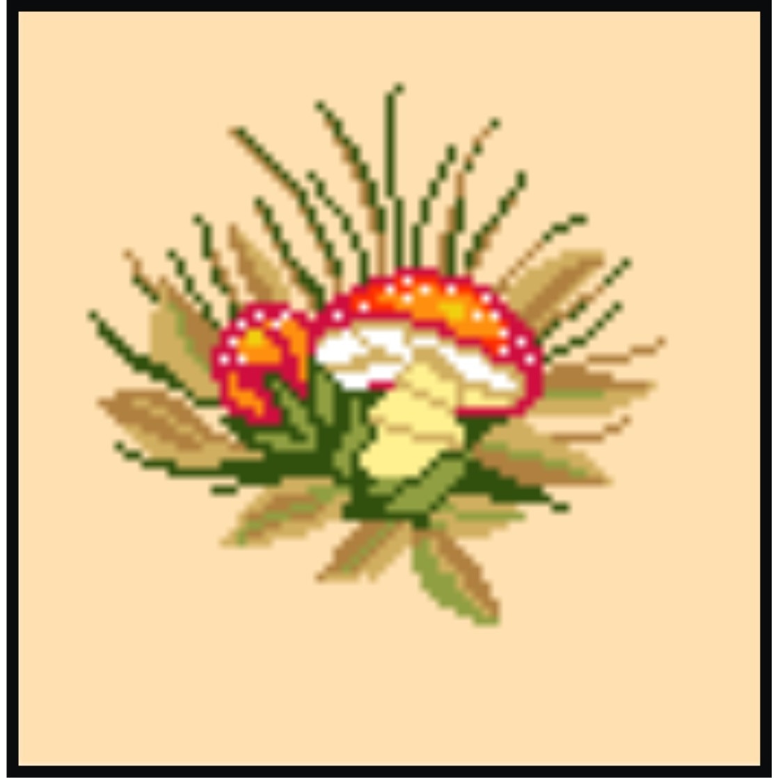 Ciuperci 5 - kit goblen cu diagrama alb-negru