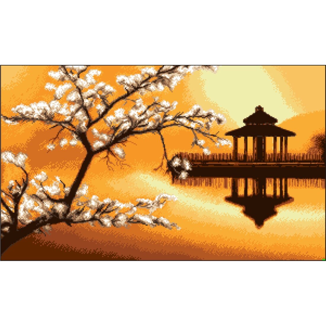 Templul sakurei - kit goblen cu panza imprimata