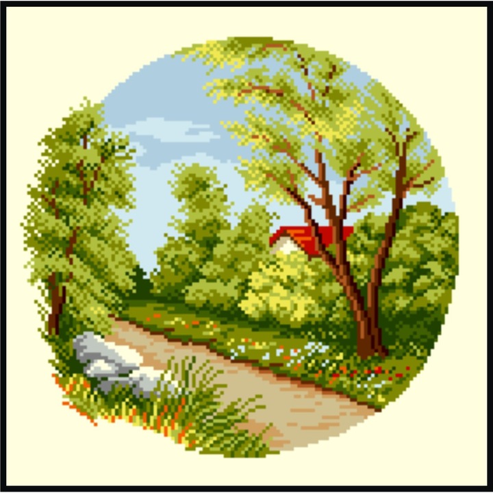 Ulita, vara - kit goblen cu panza imprimata