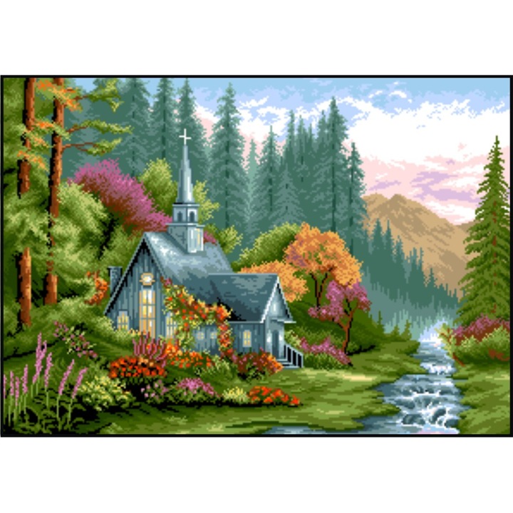 Mireasa din munti - kit goblen cu diagrama color