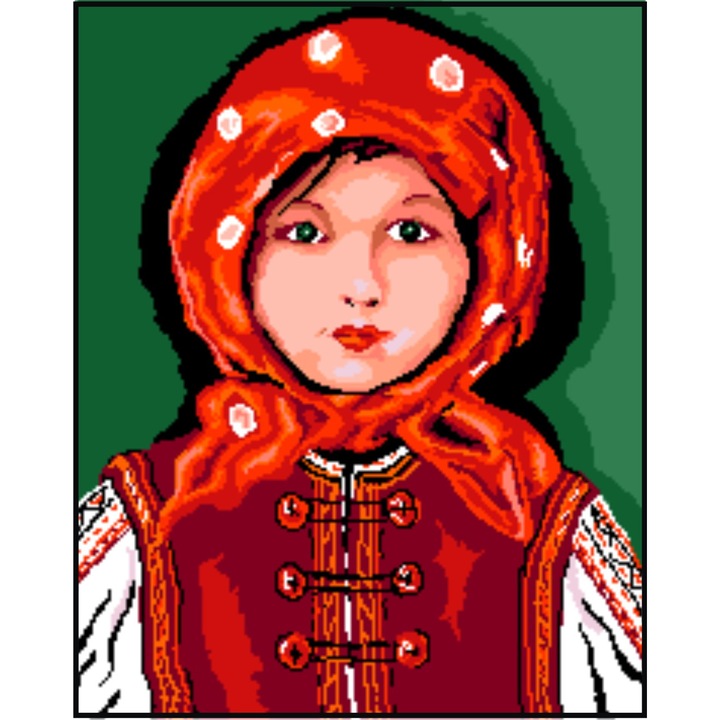 Cap de fetita - kit goblen cu panza imprimata