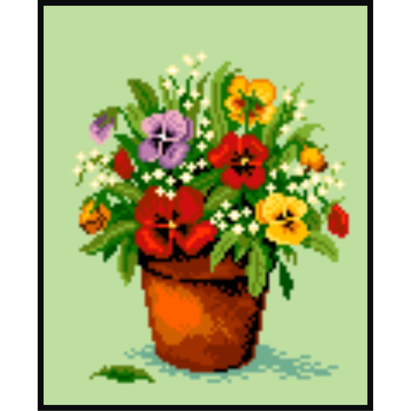 Primavara in ghiveci - kit goblen cu diagrama color