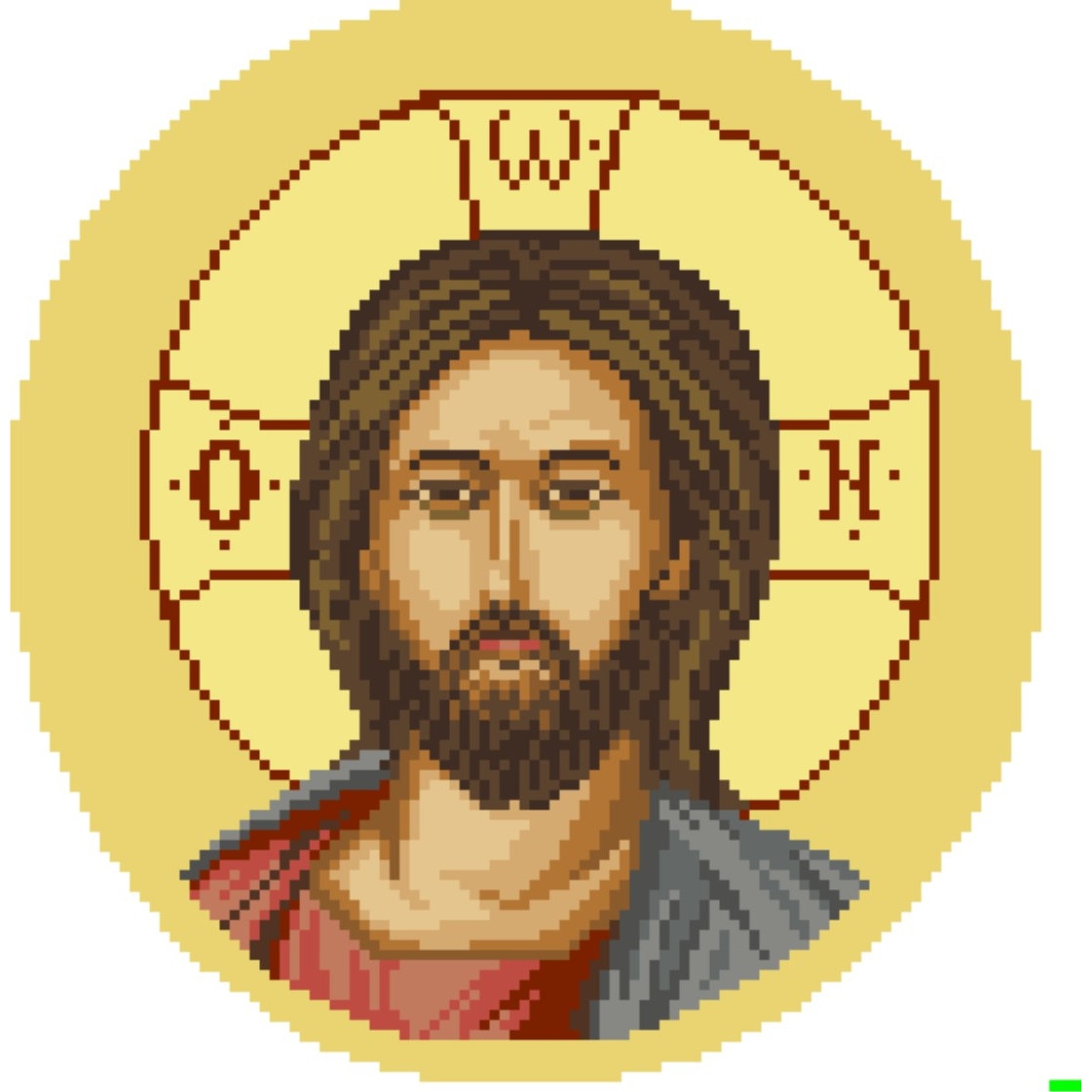 Miniatura Isus - kit goblen cu diagrama alb-negru