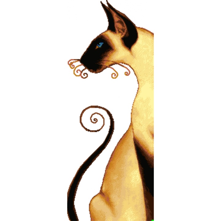 Felina in alb - kit goblen cu diagrama color