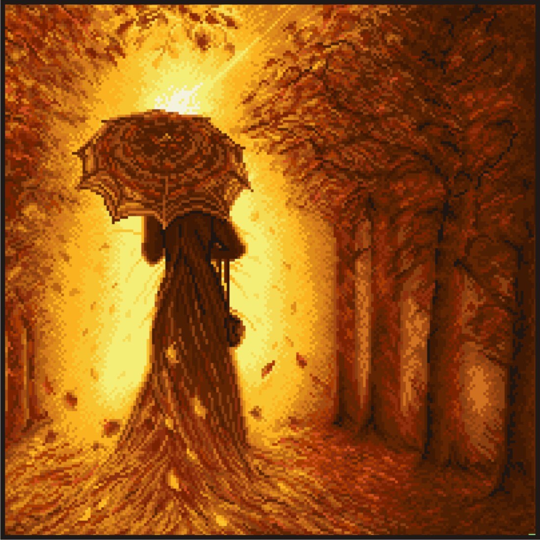 Muza toamnei - kit goblen cu diagrama color