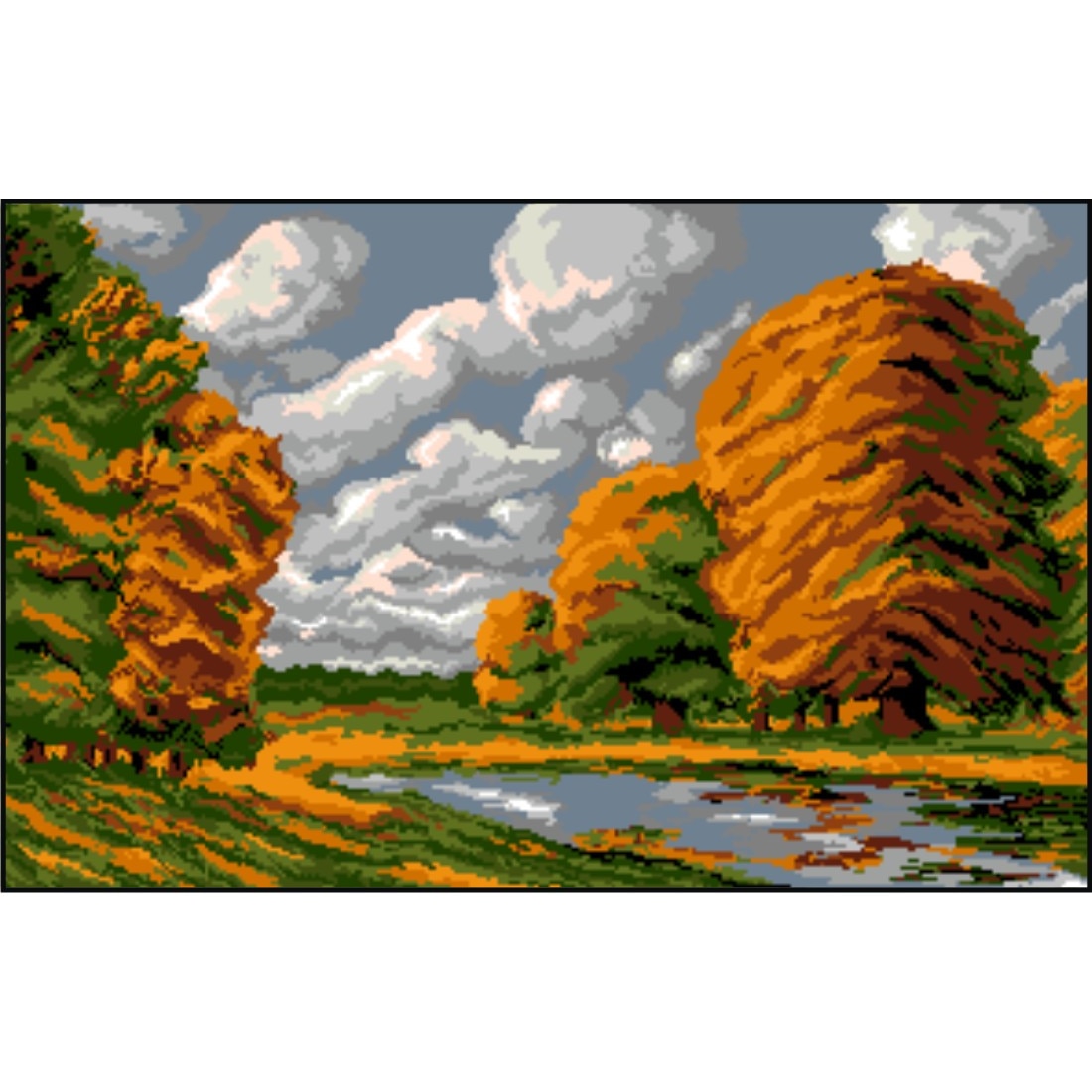 Tablou de toamna - kit goblen cu diagrama color