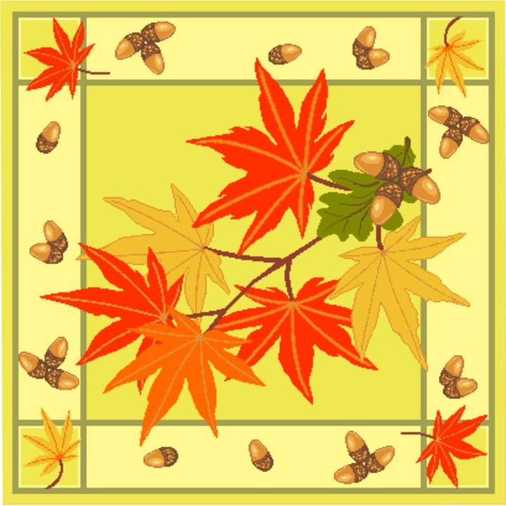 Frunze de toamna deco - kit goblen cu diagrama color