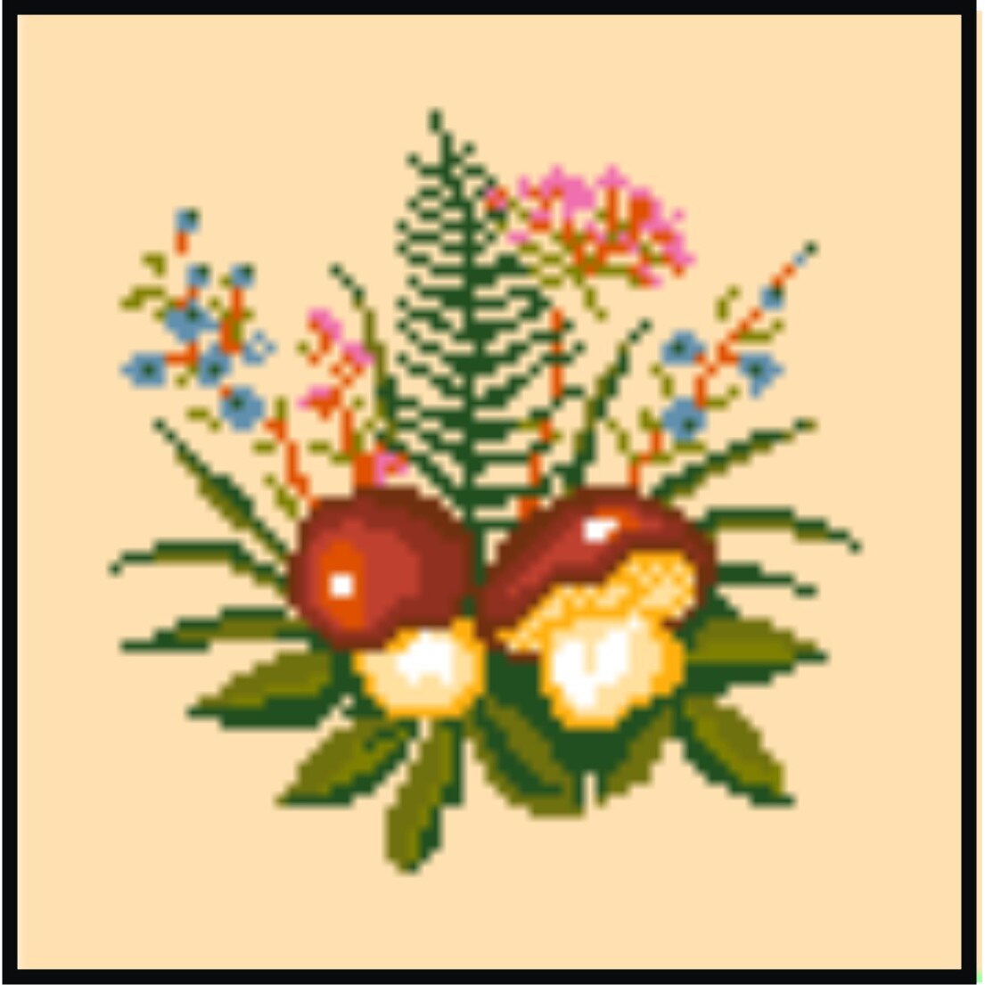 Ciuperci 3 - kit goblen cu diagrama alb-negru