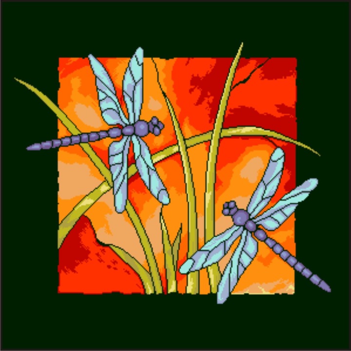 Culori pe amurg - kit goblen cu diagrama alb-negru