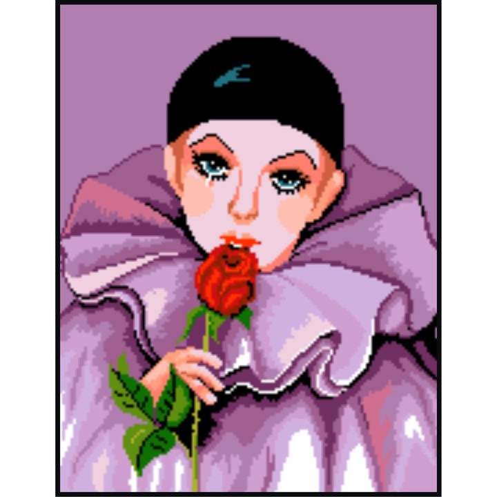 Pierrot - kit goblen cu panza imprimata