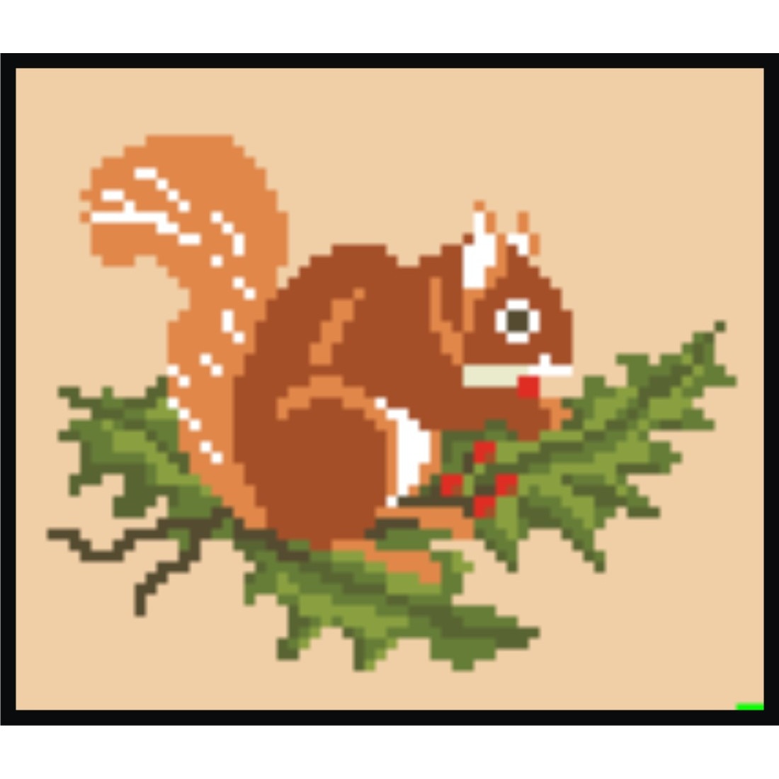 Veverita - kit goblen cu diagrama alb-negru