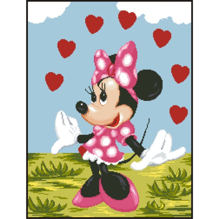 Minnie Mouse - kit goblen cu diagrama color
