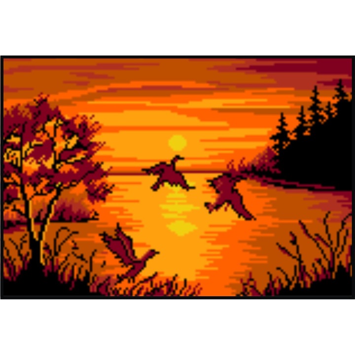 Zbor in amurg - kit goblen cu panza imprimata