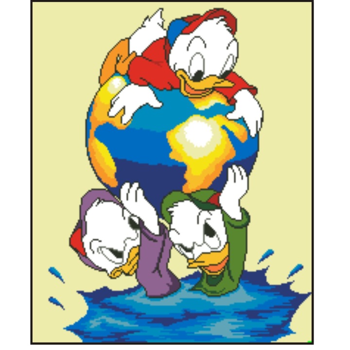 Nepotii lui Donald - kit goblen cu diagrama color