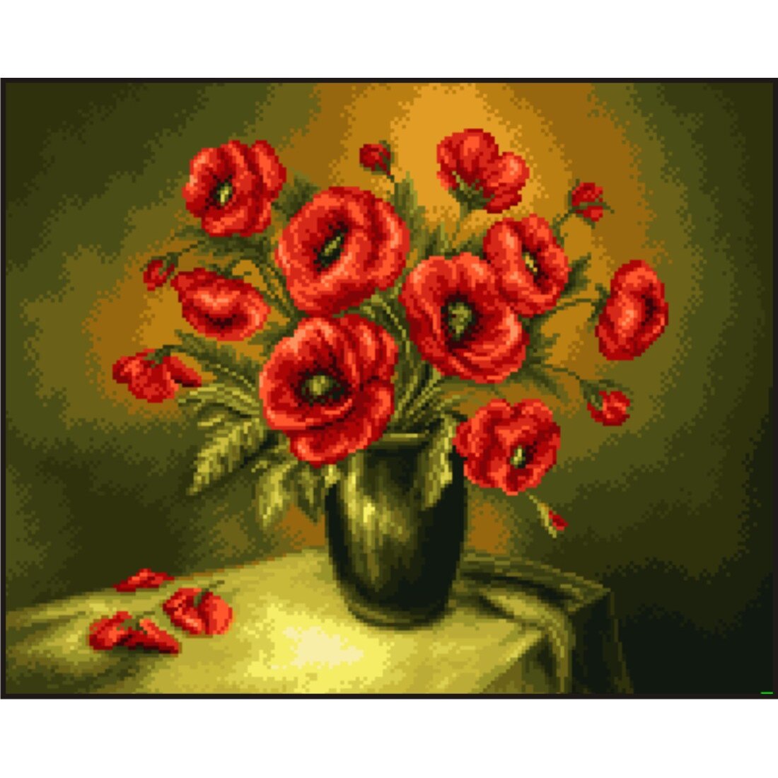 Flori de foc - kit goblen cu diagrama color