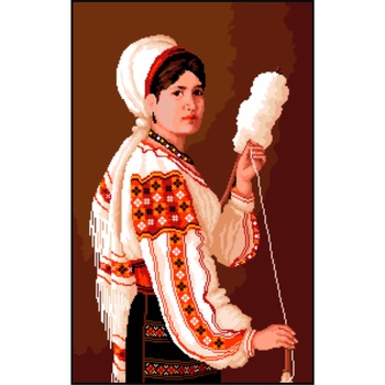 Taranca torcand - kit goblen cu panza imprimata Taranca torcand - kit goblen cu panza imprimata