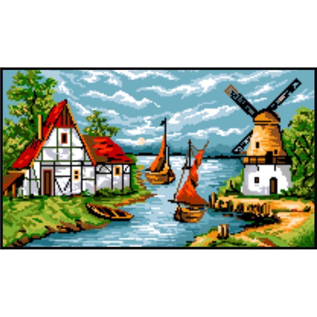 Seara de vara - kit goblen cu diagrama color