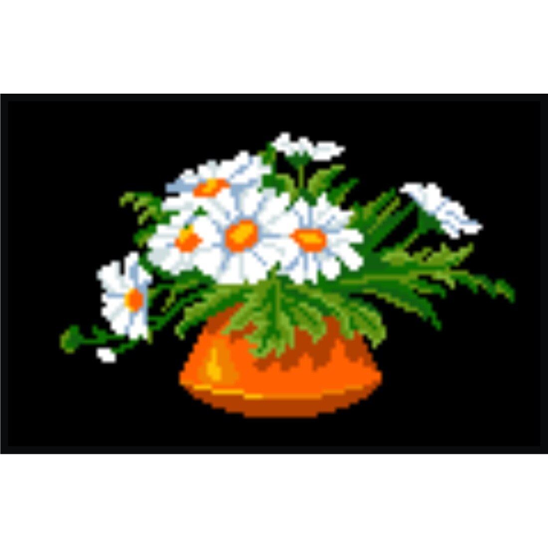 Vas cu margarete - kit goblen cu diagrama color