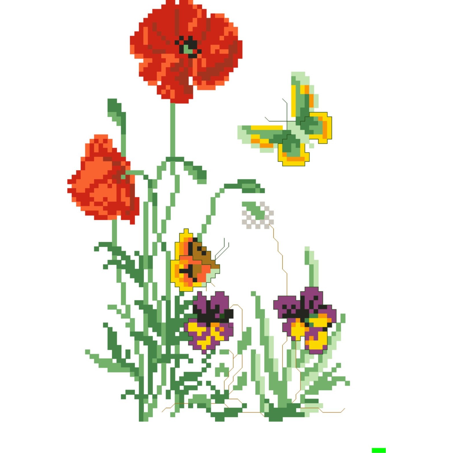 Vara cu fluture albastru - kit goblen cu diagrama color