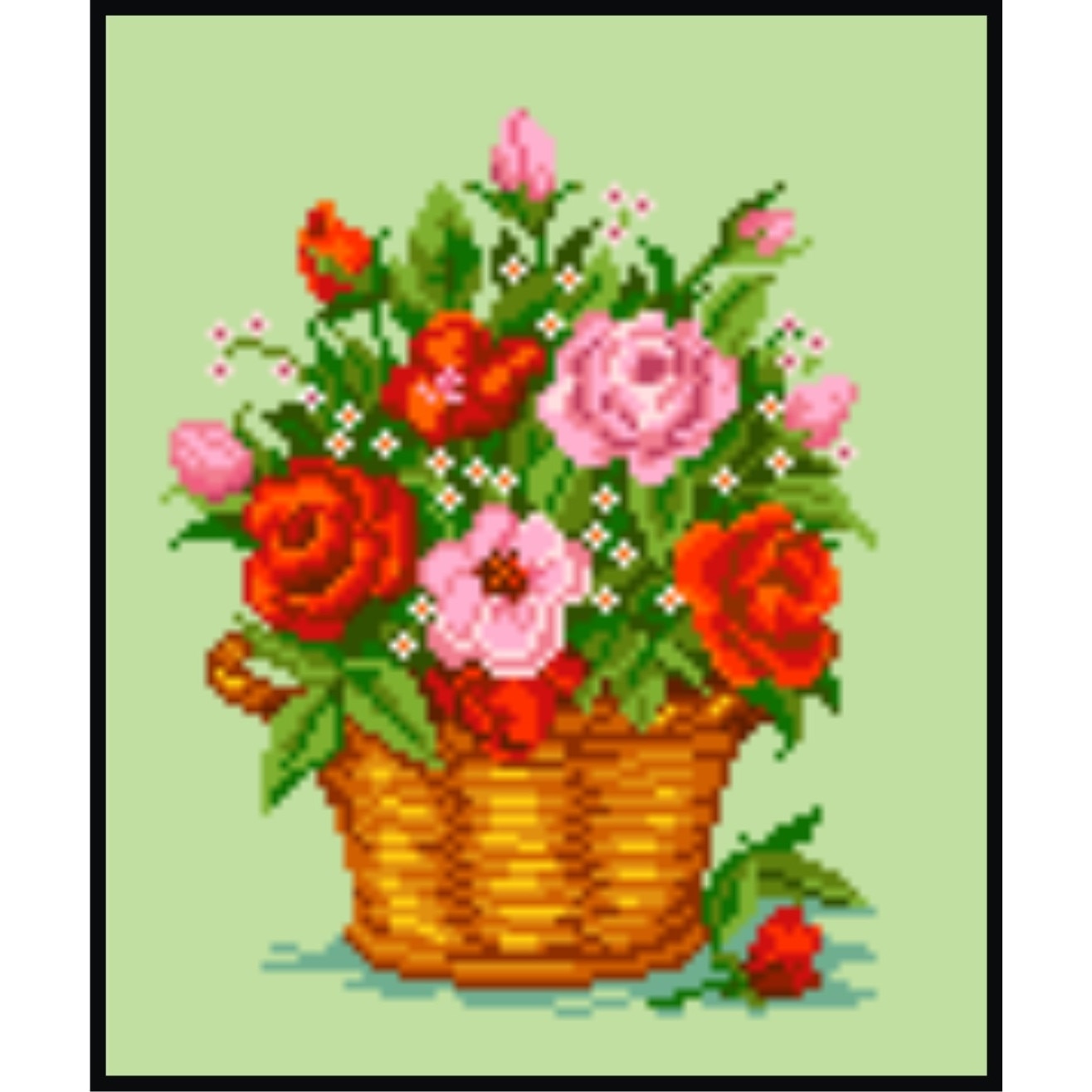 Cos cu roze - kit goblen cu diagrama color