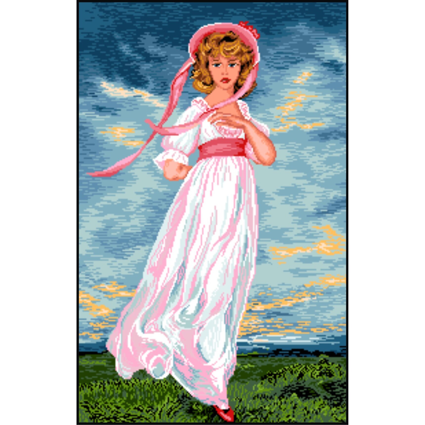 Pinkie - kit goblen cu diagrama alb-negru