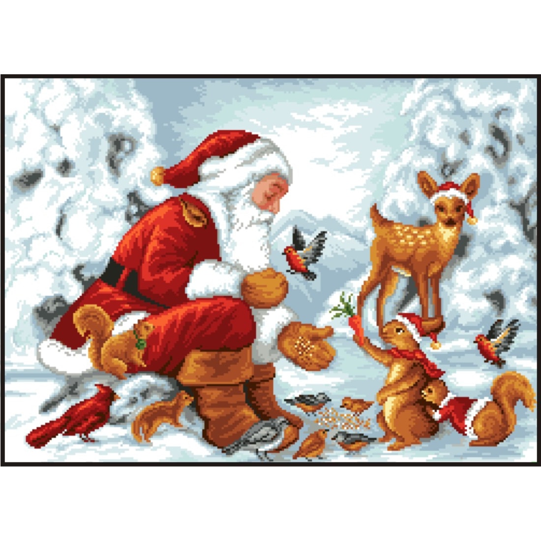 Daruri de Craciun - kit goblen cu panza imprimata