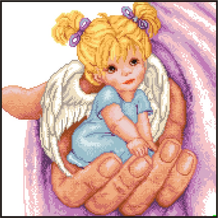 Inger, ingerasul meu - kit goblen cu panza imprimata