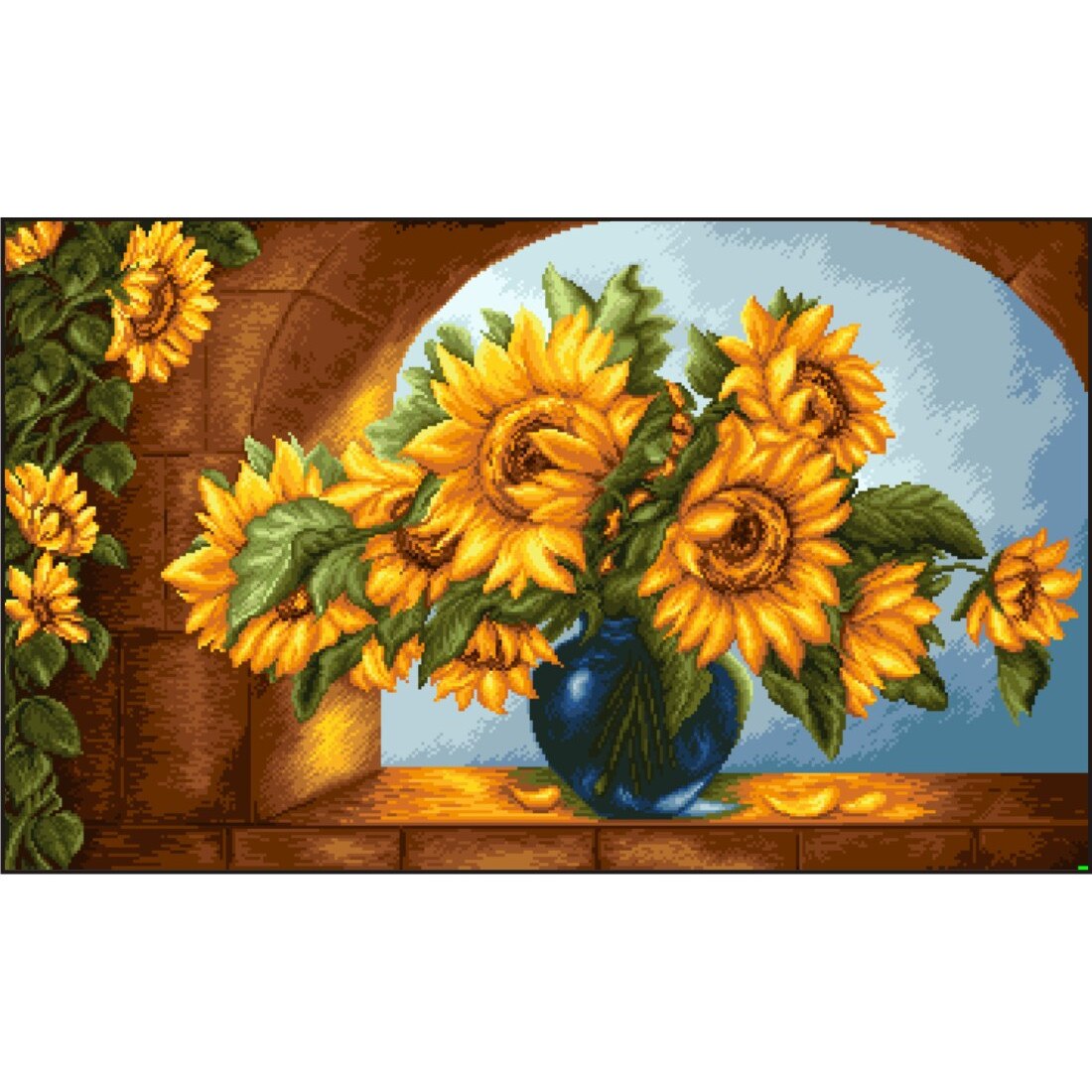 Rondel de vara - kit goblen cu diagrama alb-negru